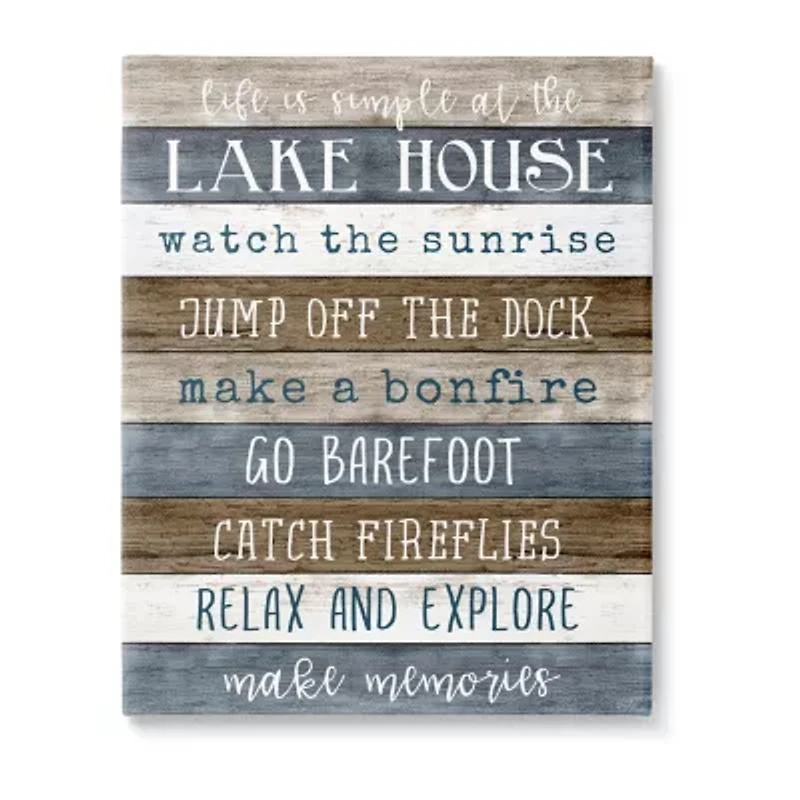 Stupell Industries Life Is Simple Lake House List Canvas Art