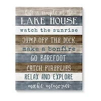 Stupell Industries Life Is Simple Lake House List Canvas Art