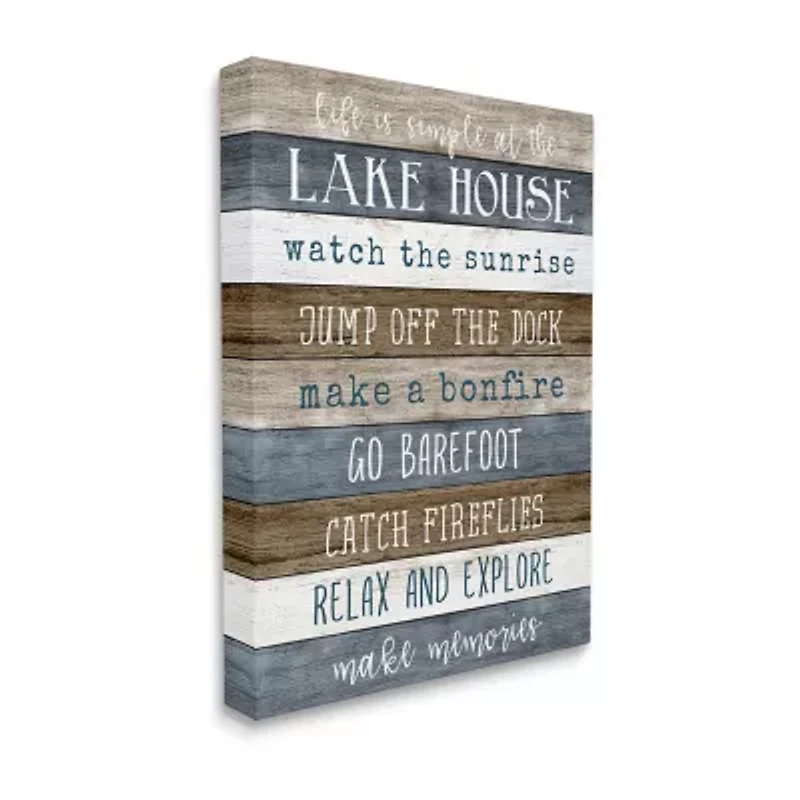 Stupell Industries Life Is Simple Lake House List Canvas Art