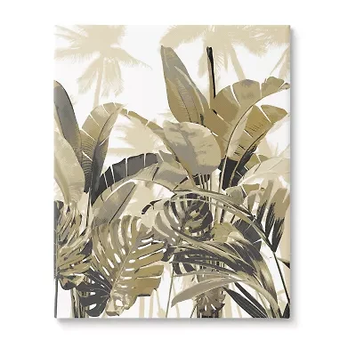 Stupell Industries Tropical Layered Summer Palms Canvas Art