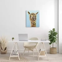 Stupell Industries Happy Llama Farm Animal Face Canvas Art