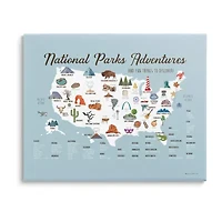 Stupell Industries National Parks Adventures Usa Map Canvas Art