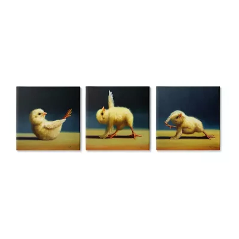 Stupell Industries Funny Yoga Chick Trio 3-pc. Wall Art Set