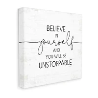 Stupell Industries Believe In Yourself Inspirational Canvas Art