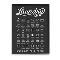 Stupell Industries Laundry Business Symbols Chart Framed Print
