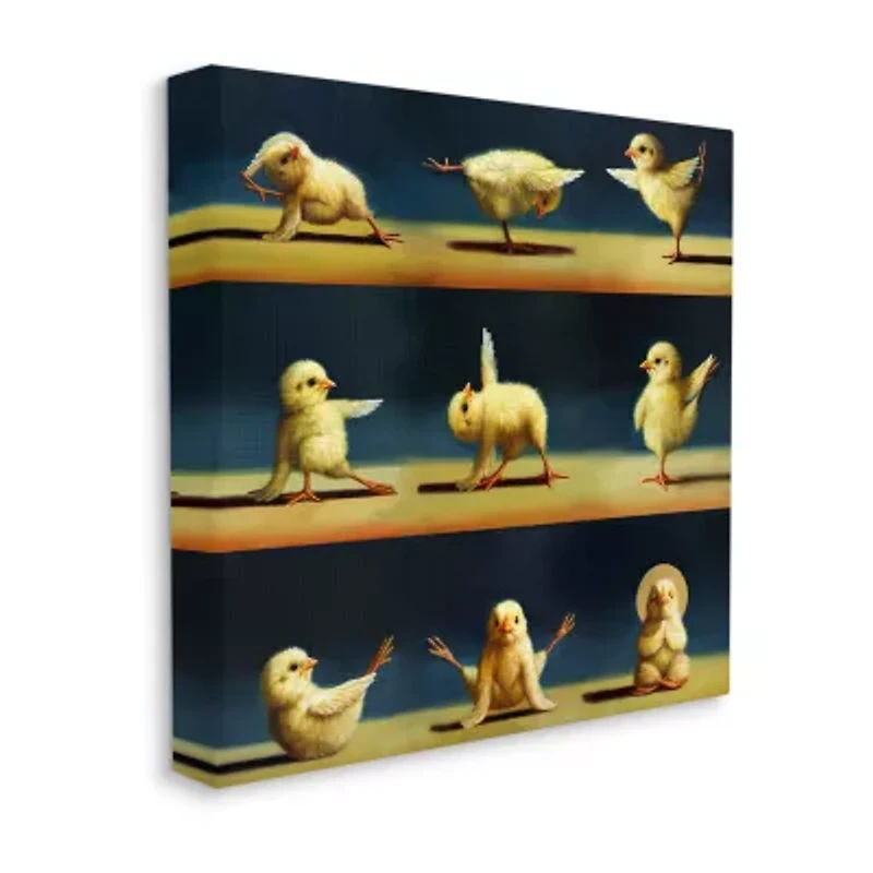 Stupell Industries Yoga Chicks Stretching Farm Animals Canvas Art