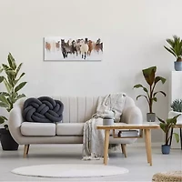 Stupell Industries Wild Horses Herd Foggy Winter Canvas Art