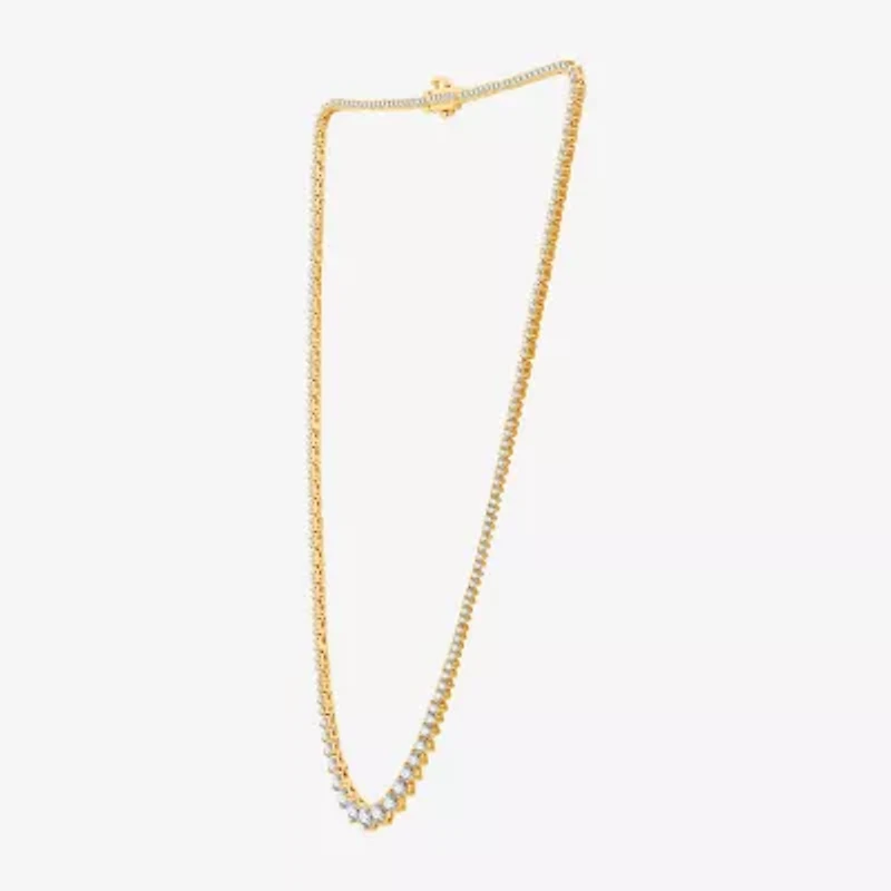 (H-I / I1) Womens 6 CT. T.W. Lab Grown White Diamond 10K or 14K White or Yellow Gold Tennis Necklaces