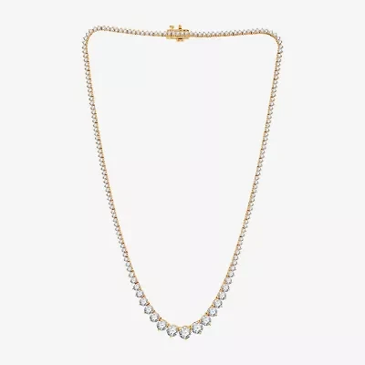 10 CT.T.W. (H-I / I1) Womens Lab Grown Diamond Tennis Necklace in Gold