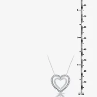 Yes, Please! Womens 1/10 CT. T.W. Natural White Diamond Sterling Silver Heart 18 Inch Pendant Necklace