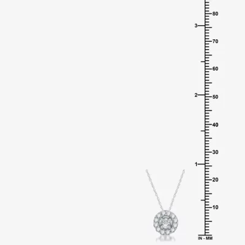 Yes, Please! Womens Lab Created White Sapphire Sterling Silver 18 Inch Pendant Necklace