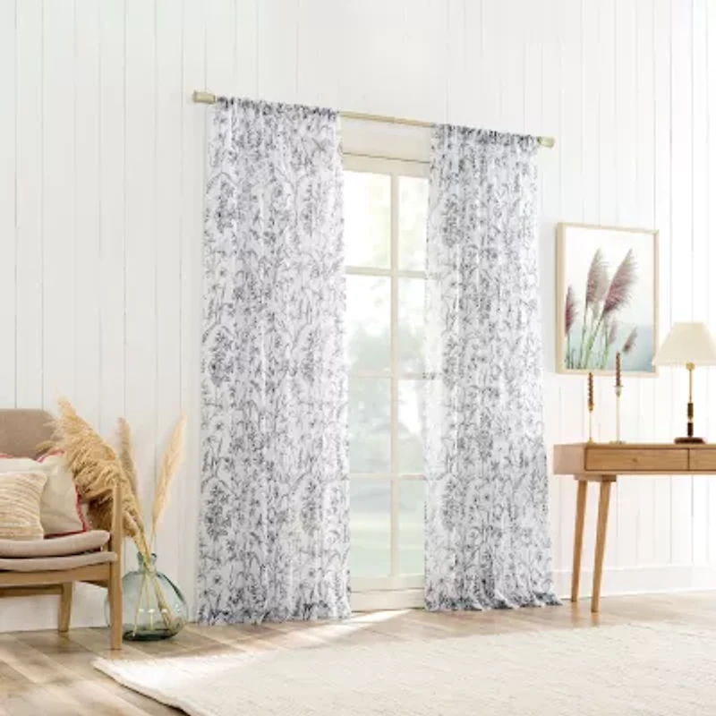 No 918 Ambree Rod Pocket Sheer Single Curtain Panel