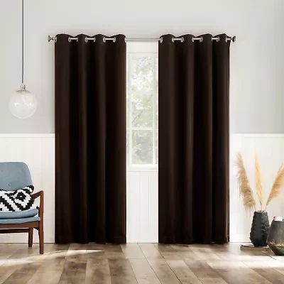 No 918 Brandon Magnetic Closure Grommet Top Light-Filtering Set of 2 Curtain Panel