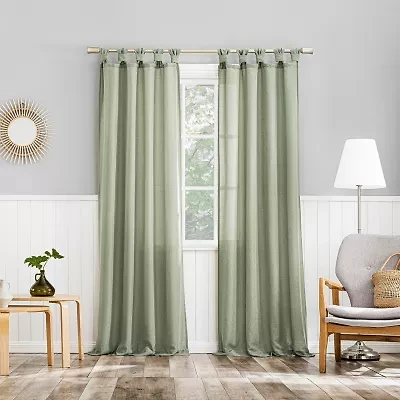 No 918 Hathaway Tab Top Sheer Single Curtain Panel
