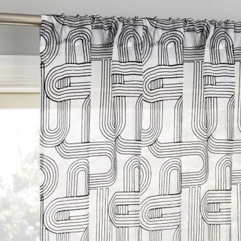 No 918 Kaz Rod Pocket Sheer Single Curtain Panel