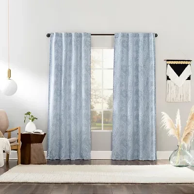Sun Zero Pedra Back Tab 100% Blackout Single Curtain Panel