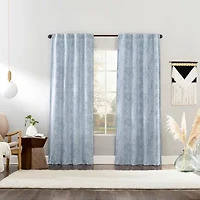 Sun Zero Pedra Back Tab 100% Blackout Single Curtain Panel