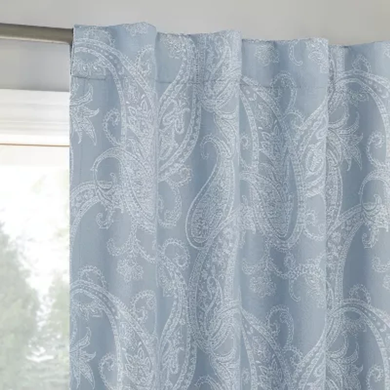 Sun Zero Pedra Back Tab 100% Blackout Single Curtain Panel