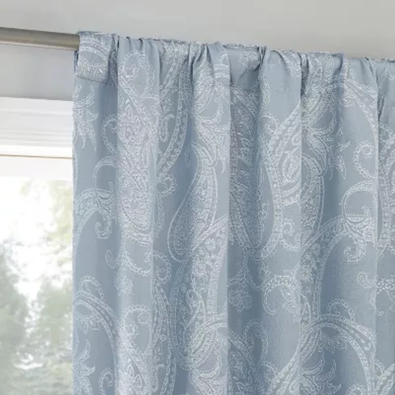 Sun Zero Pedra Back Tab 100% Blackout Single Curtain Panel