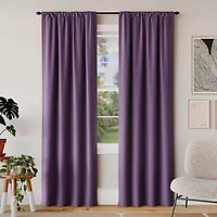 Sun Zero Rianna Rod Pocket 100% Blackout Single Curtain Panel