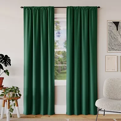 Sun Zero Rianna Rod Pocket 100% Blackout Single Curtain Panel