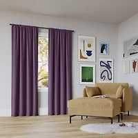 Sun Zero Rianna Rod Pocket 100% Blackout Single Curtain Panel