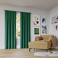 Sun Zero Rianna Rod Pocket 100% Blackout Single Curtain Panel