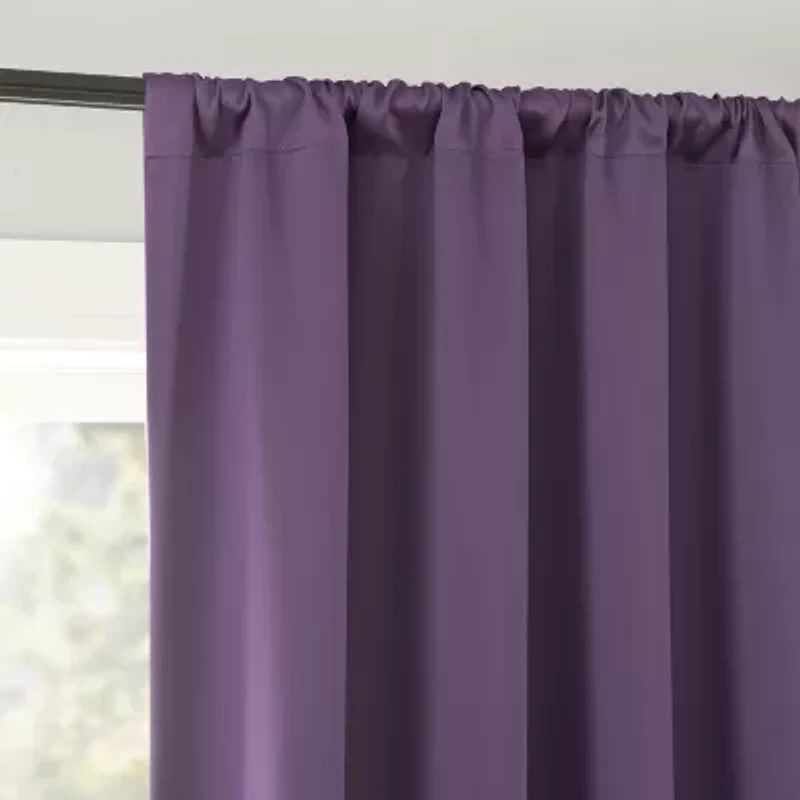 Sun Zero Rianna Rod Pocket 100% Blackout Single Curtain Panel