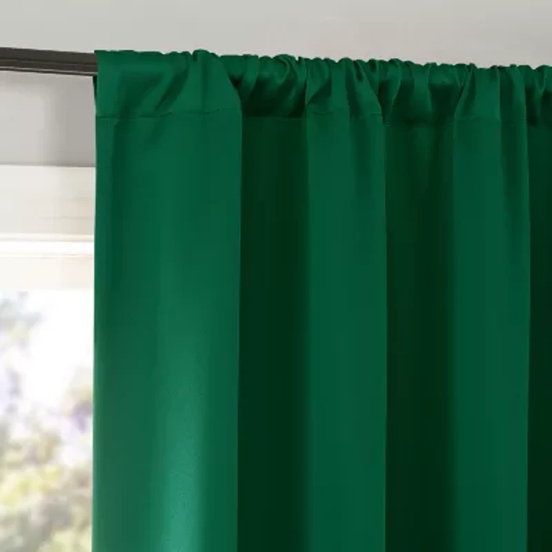 Sun Zero Rianna Rod Pocket 100% Blackout Single Curtain Panel
