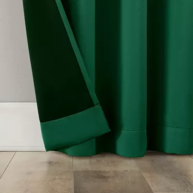 Sun Zero Rianna Rod Pocket 100% Blackout Single Curtain Panel