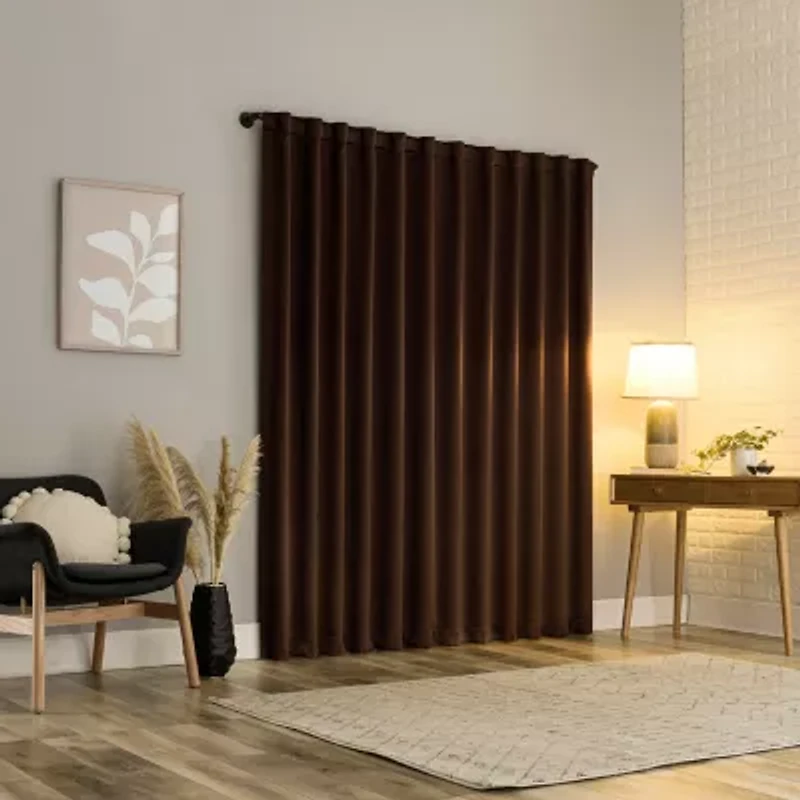 Sun Zero Aria Magnetic Closure Back Tab 100% Blackout Set of 2 Curtain Panel
