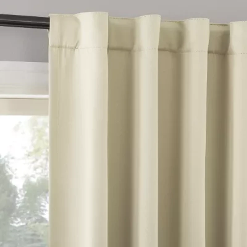 Sun Zero Aria Magnetic Closure Back Tab 100% Blackout Set of 2 Curtain Panel