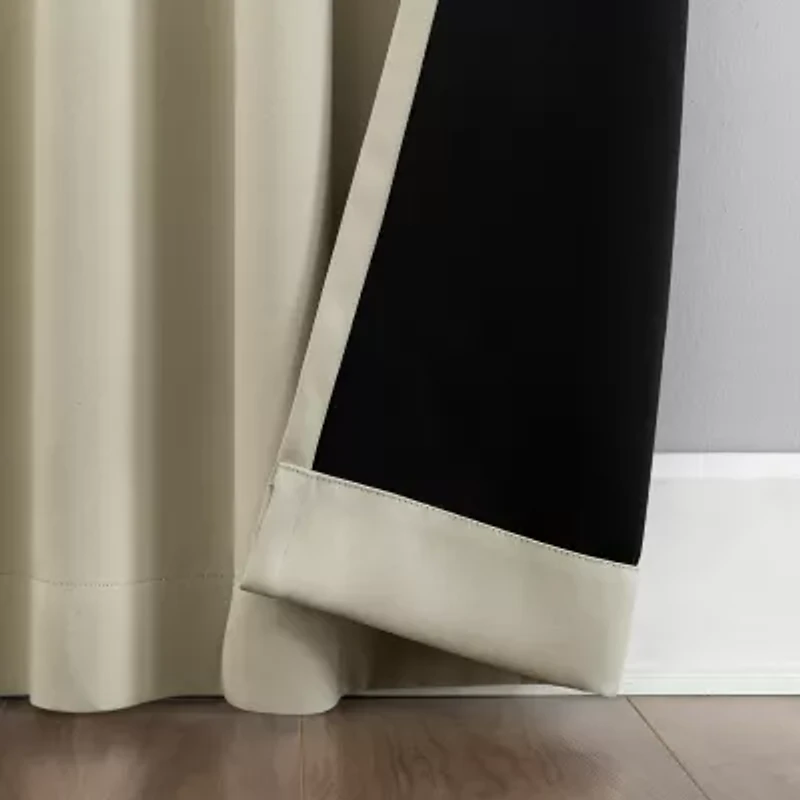 Sun Zero Aria Magnetic Closure Back Tab 100% Blackout Set of 2 Curtain Panel