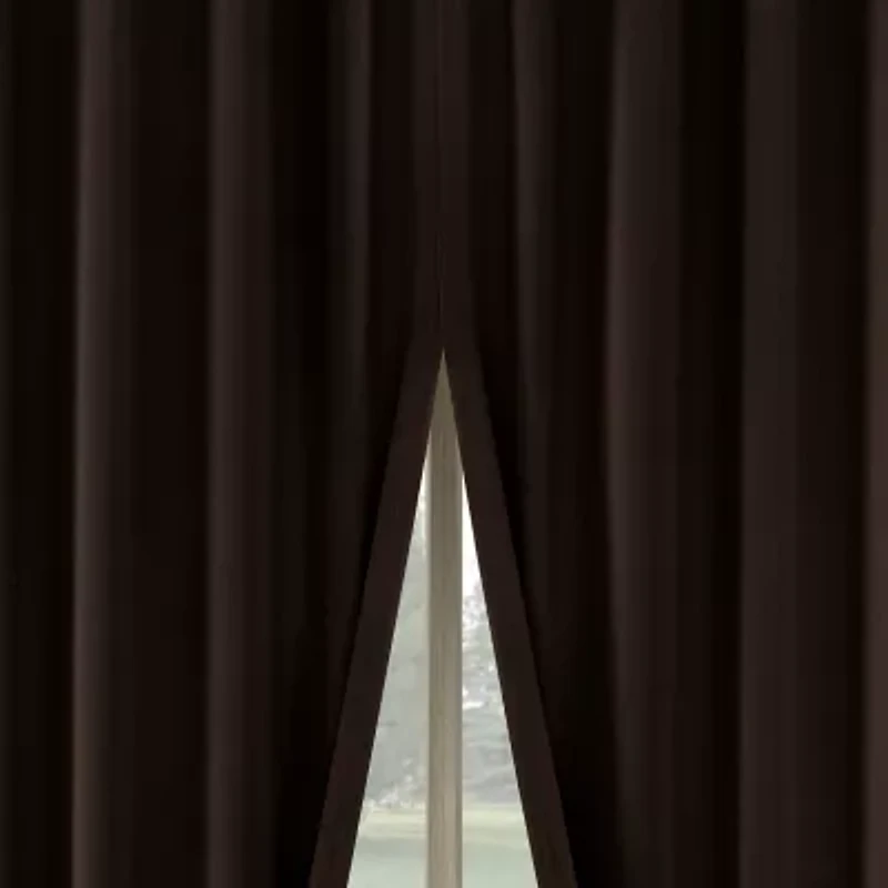 Sun Zero Aria Magnetic Closure Back Tab 100% Blackout Set of 2 Curtain Panel