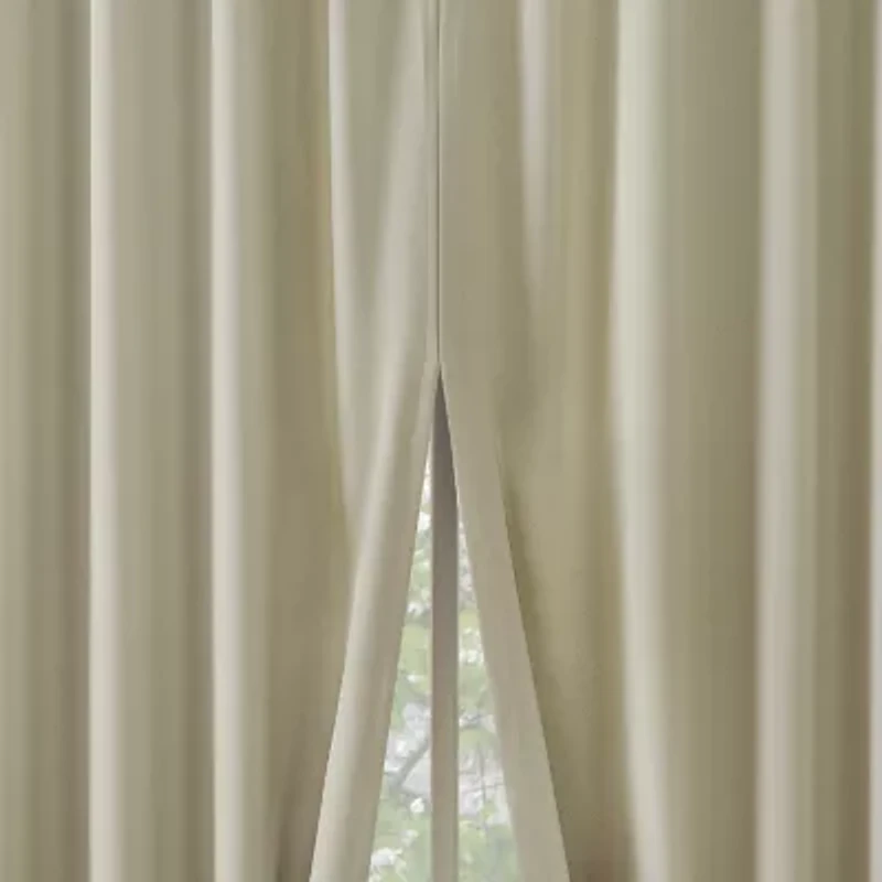 Sun Zero Aria Magnetic Closure Back Tab 100% Blackout Set of 2 Curtain Panel