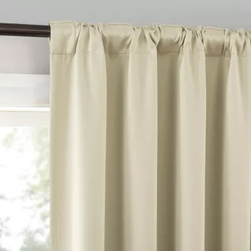 Sun Zero Aria Magnetic Closure Back Tab 100% Blackout Set of 2 Curtain Panel