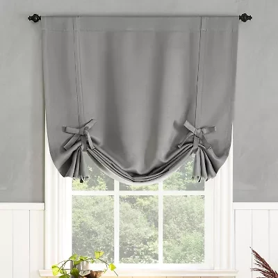 Sun Zero Evantieup Blackout Rod Pocket Single Tie-Up Shade