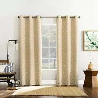 Sun Zero Satti Grommet Top 100% Blackout Single Curtain Panel