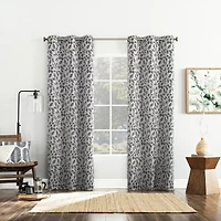 Sun Zero Satti Grommet Top 100% Blackout Single Curtain Panel