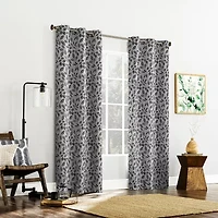 Sun Zero Satti Grommet Top 100% Blackout Single Curtain Panel