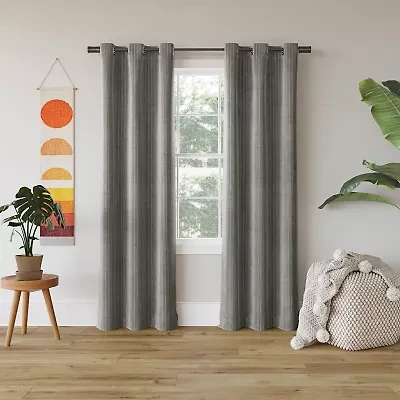 Sun Zero Cascade Grommet Top Blackout Single Curtain Panel