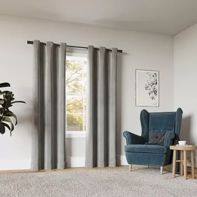 Sun Zero Cascade Grommet Top Blackout Single Curtain Panel