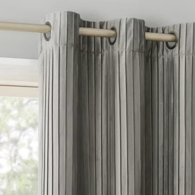 Sun Zero Cascade Grommet Top Blackout Single Curtain Panel
