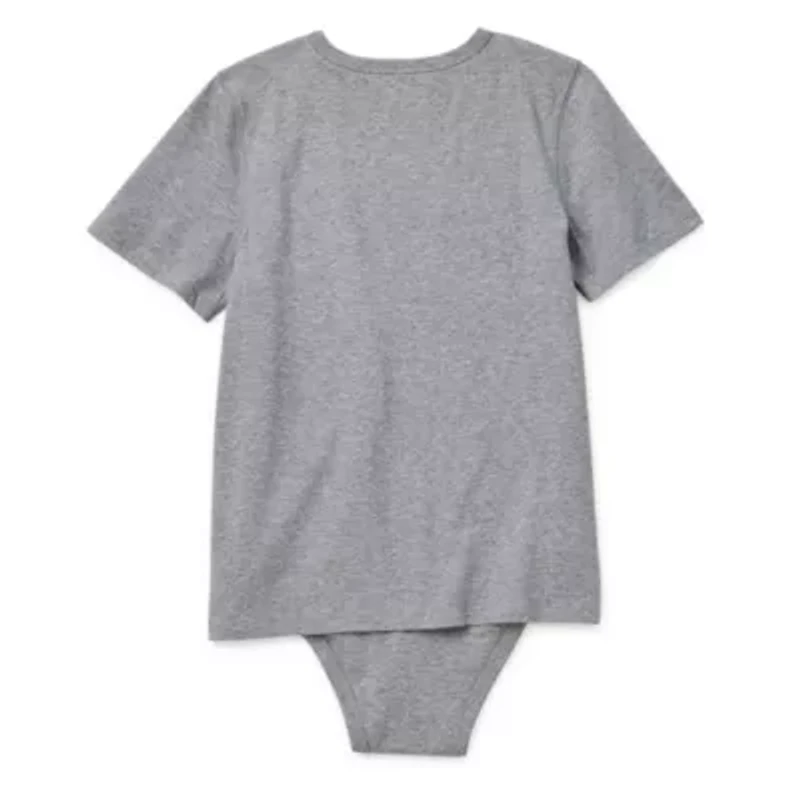 Thereabouts Little & Big Kid Boys Bodysuit Closure Easy-on + Easy-off Adaptive Crew Neck Short Sleeve