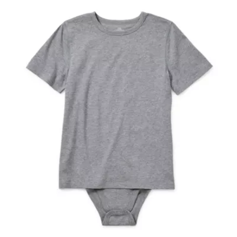 Thereabouts Little & Big Kid Boys Bodysuit Closure Easy-on + Easy-off Adaptive Crew Neck Short Sleeve