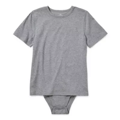 Thereabouts Little & Big Kid Boys Bodysuit Closure Easy-on + Easy-off Adaptive Crew Neck Short Sleeve