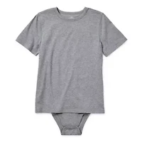 Thereabouts Little & Big Kid Boys Bodysuit Closure Easy-on + Easy-off Adaptive Crew Neck Short Sleeve