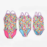 Dolfin Womens Easy-on + Easy-off Tie Dye Juniors One Piece Swimsuit