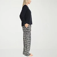 Muk Luks Womens Crew Neck Long Sleeve 2-pc. Pajama Sets