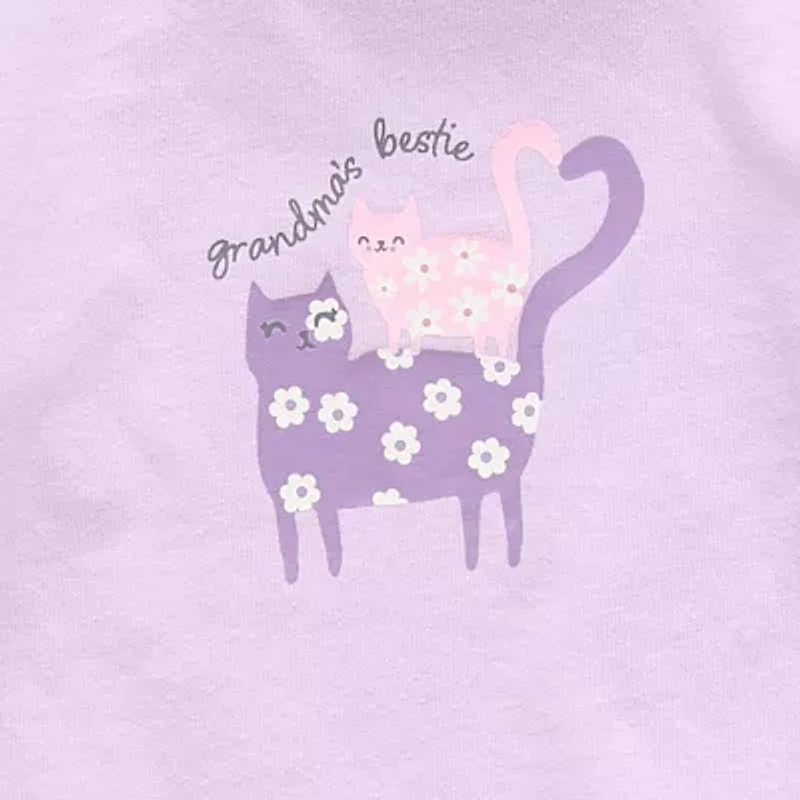 Okie Dokie Baby Girls Round Neck Long Sleeve Graphic T-Shirt